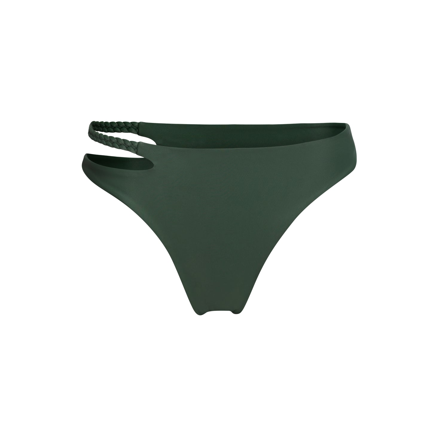 bikini bottom surf braid asymmetrical army green khaki