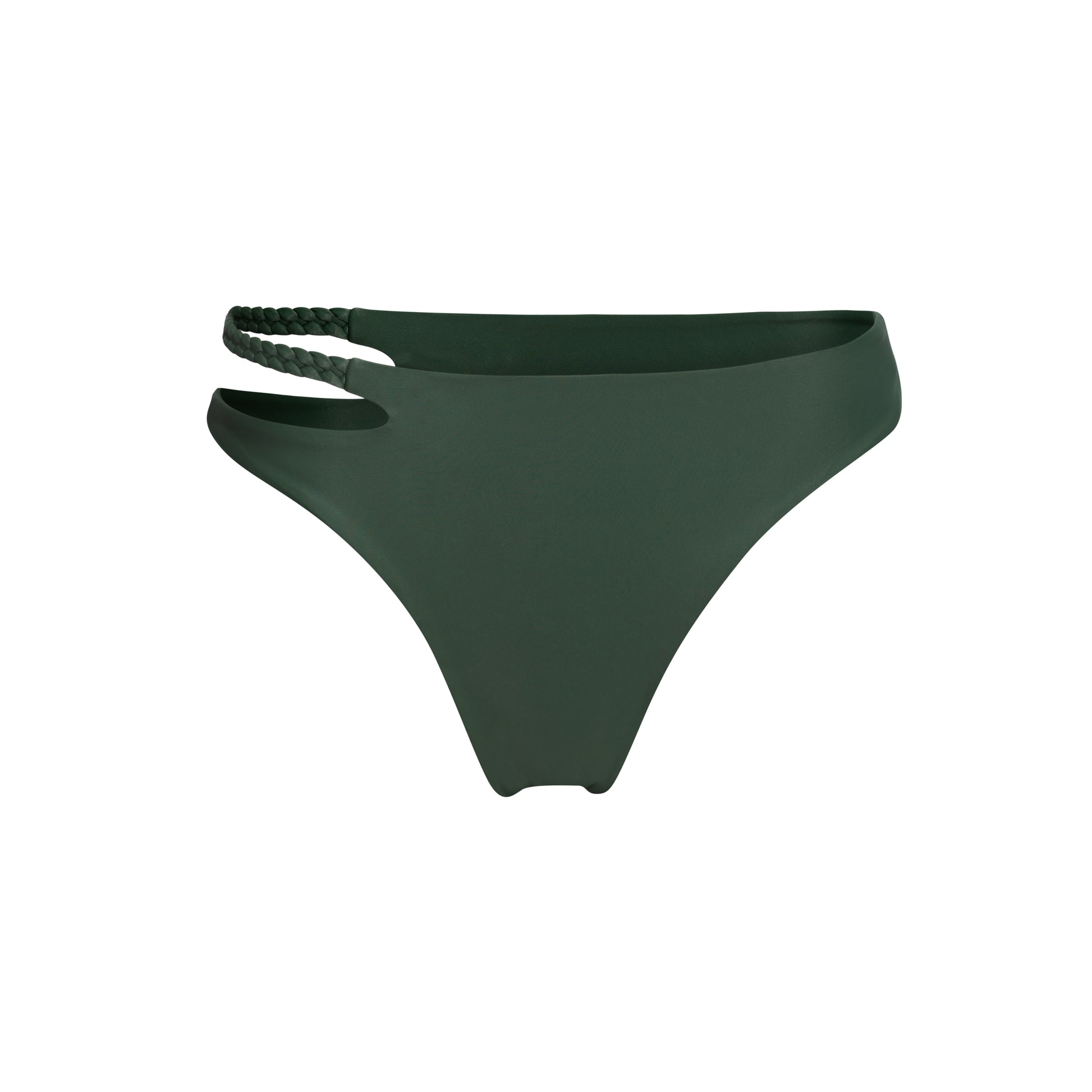 bikini bottom surf braid asymmetrical army green khaki