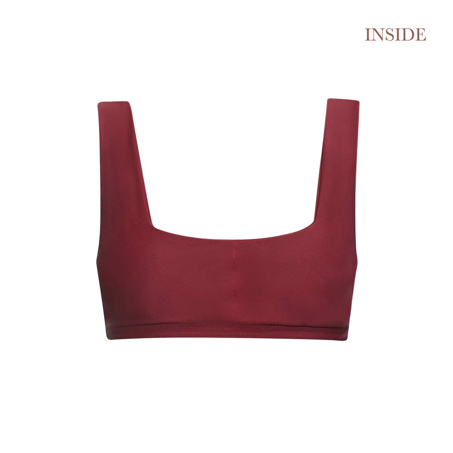 bikini top surf bralette square neck back bows ruby burgundy red