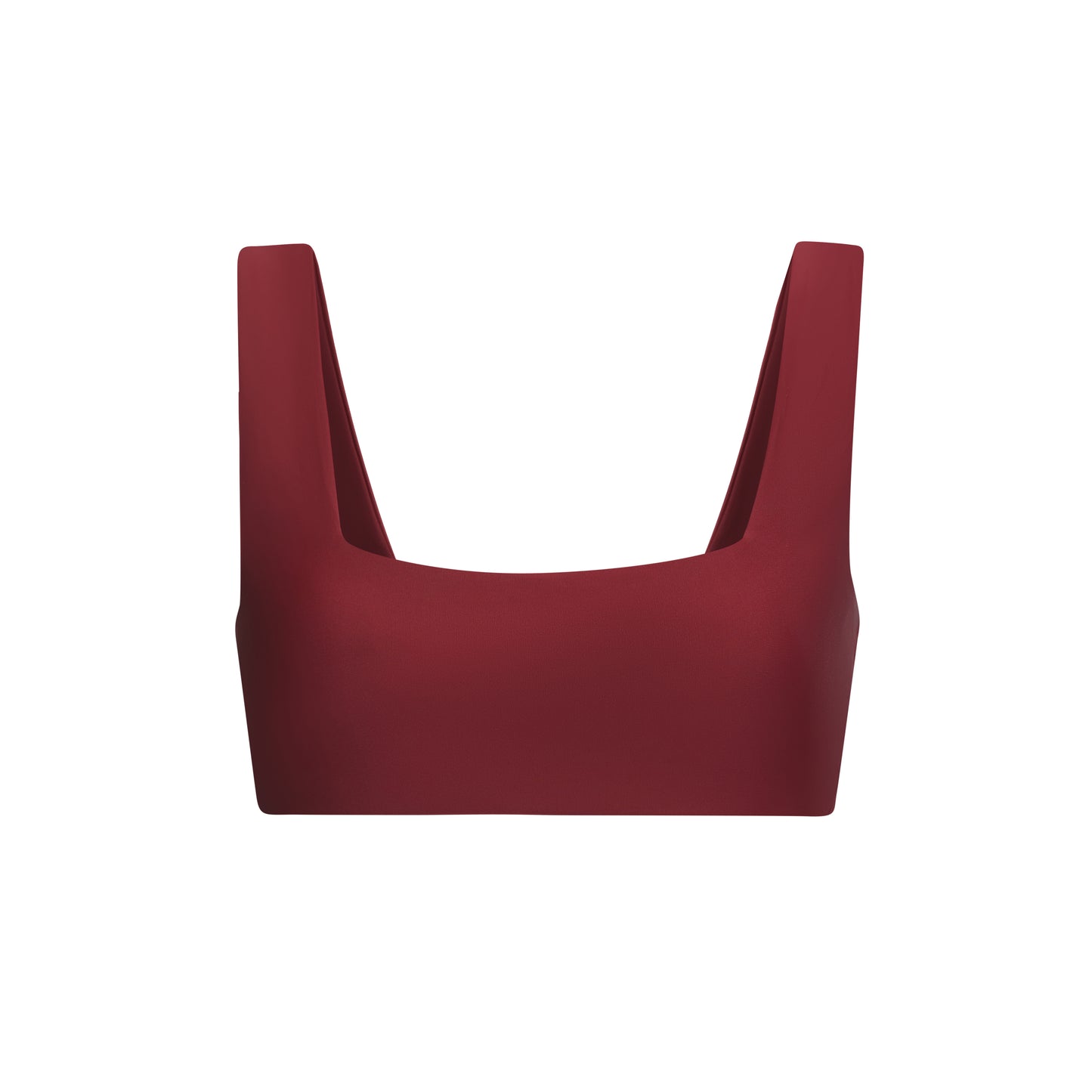bikini top surf bralette square neck back bows ruby burgundy red