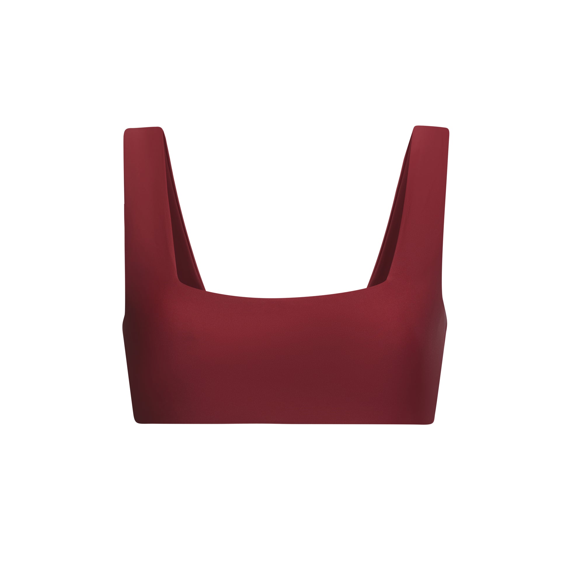 bikini top surf bralette square neck back bows ruby burgundy red