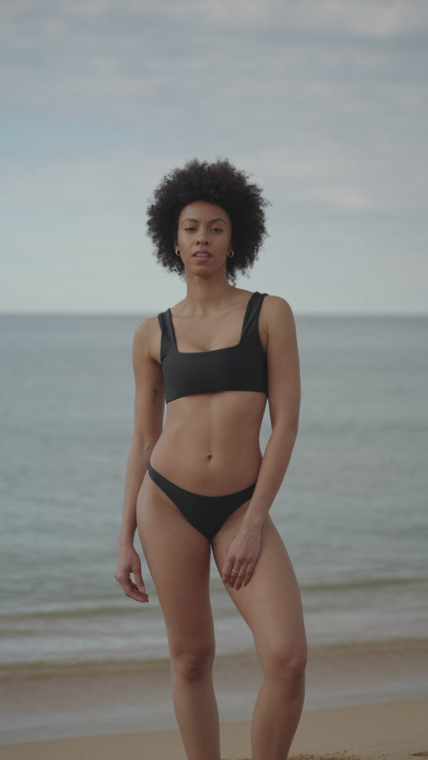 bikini bottom cheeky brazilian mid coverage noir black surf