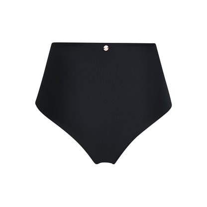 high waist bikini bottom brief seamless surf black noir