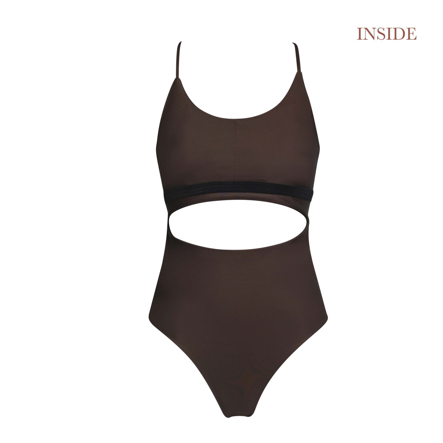 swimsuit one piece brown chocolate espresso surf cutout twist