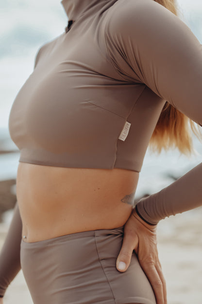 Bloom Crop Top ~ Mocha