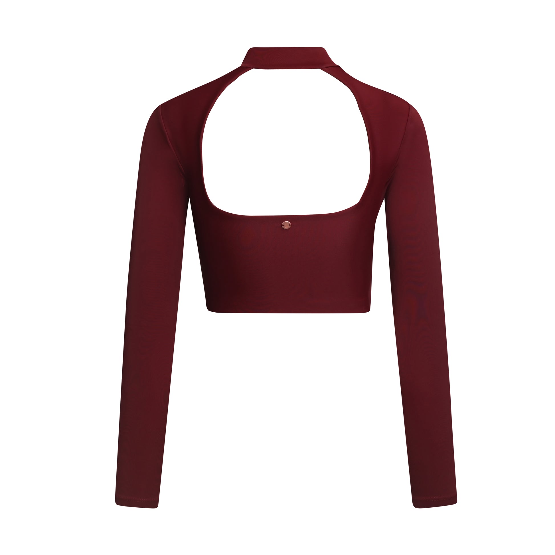 surf cropped top rashguard long sleeves swimsuit burgundy red ruby